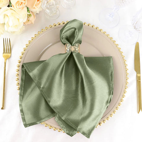 Satin Dinner Napkins - Sage