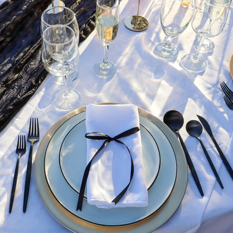 Delphinium Black Rim Plates