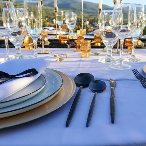 Delphinium Black Rim Plates