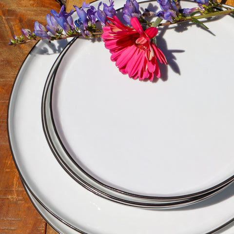Delphinium Black Rim Plates