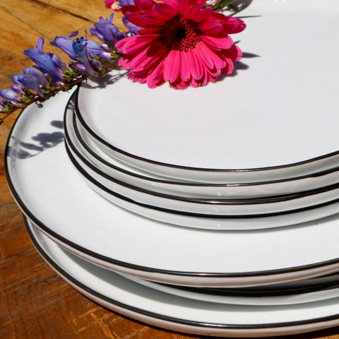 Delphinium Black Rim Plates