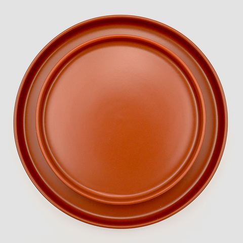 Painted Daisy Ceramic Plates - Terracotta