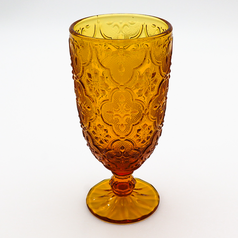 Morning Glory Water Goblet - Amber