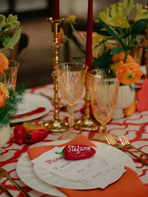 Amber Tulip Water Goblet