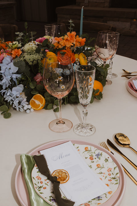 Pink Hydrangea Red Wine Glass