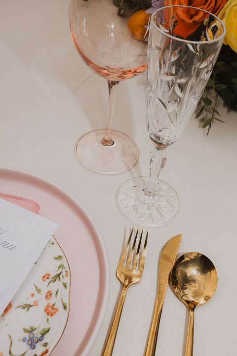 Pink Hydrangea Red Wine Glass