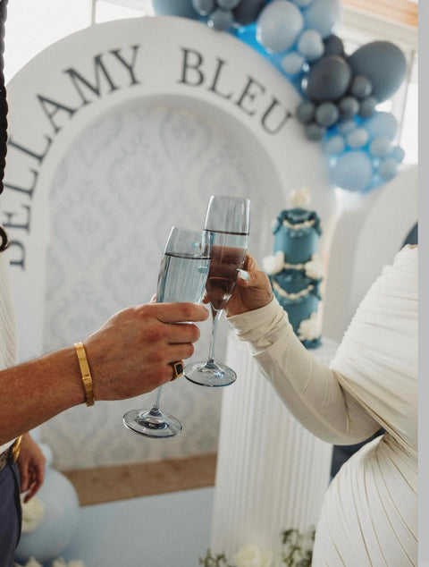 Blue Hydrangea Champagne Flute