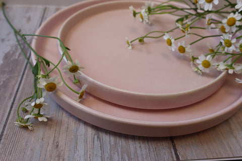 Painted Daisy Ceramic Plates - Peony