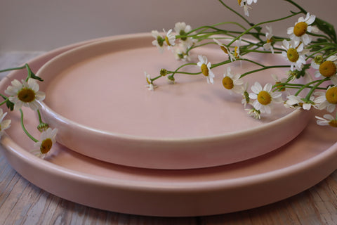 Painted Daisy Ceramic Plates - Peony