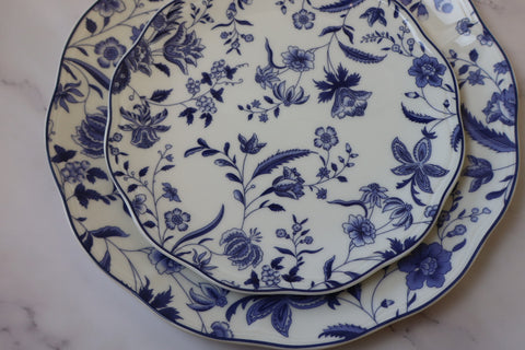 Indigo Vine Floral Plates