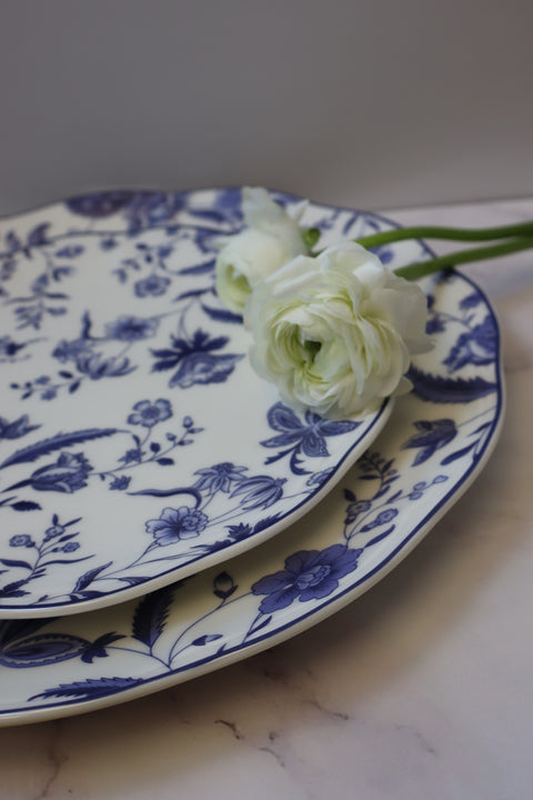 Indigo Vine Floral Plates