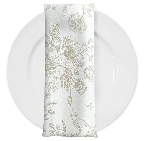 Taupe Floral Napkins