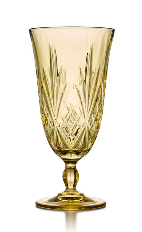 Amber Tulip Water Goblet