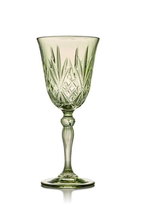 Green Tulip Wine Glass