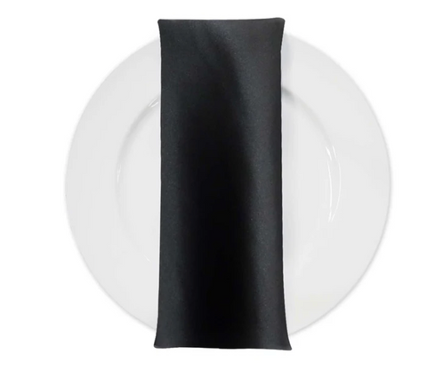 Satin Dinner Napkins - Black