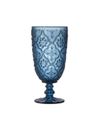 Morning Glory Water Goblet - Sapphire