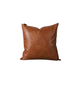 Faux Leather Throw Pillow