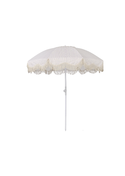 Striped Ruffled Outdoor Umbrella