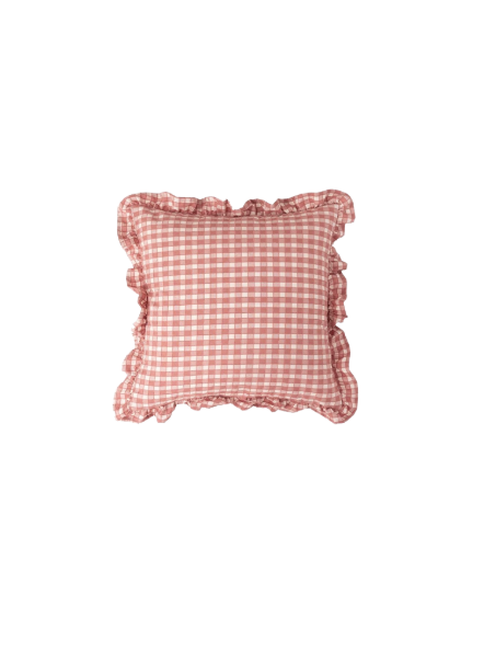 Pink Ruffle Throw Pillow