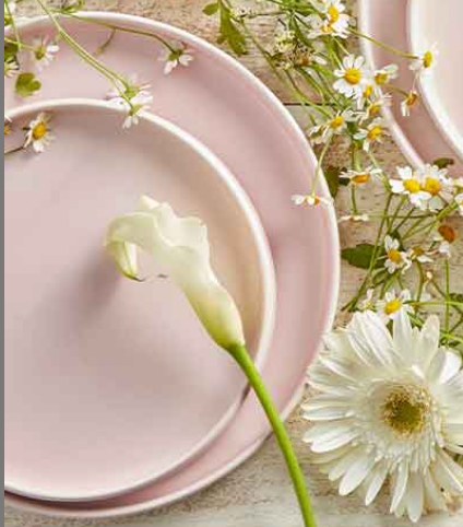 Painted Daisy Ceramic Plates - Peony